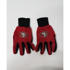 San Francisco 49ers Gloves Receiver Grip SF Red Black Size M/L‎ Football Gear